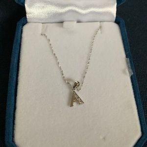 Sterling Silver necklace with “A” pendant
